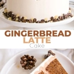 This Gingerbread Latte Cake is your favourite Holiday drink in cake form! Gingerbread spice cake layers with an espresso buttercream. | livforcake.com