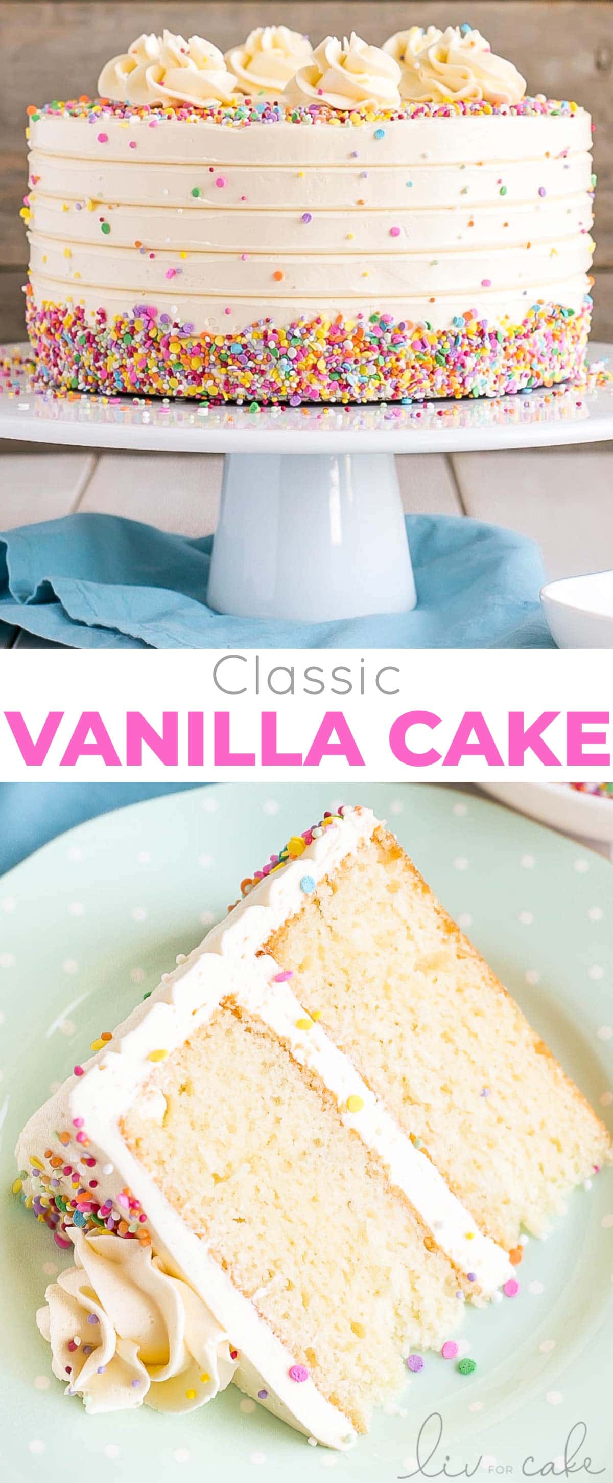 vanilla cake photo collage