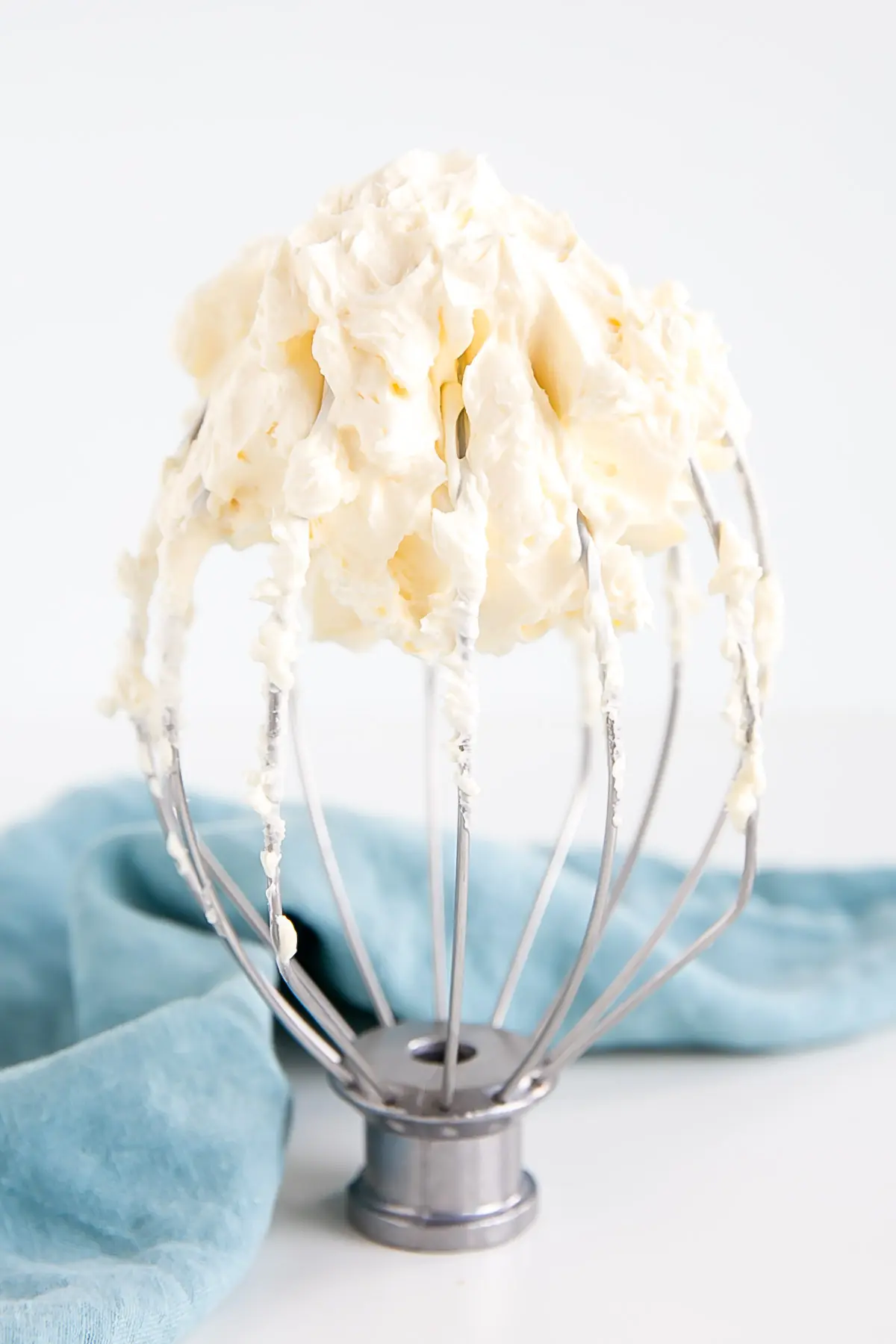 German buttercream on a whisk attachment.