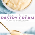 This easy Pastry Cream (Creme Patissiere) recipe is simple and delicious. A rich and creamy vanilla custard you can use in a variety of decadent desserts. | livforcake.com