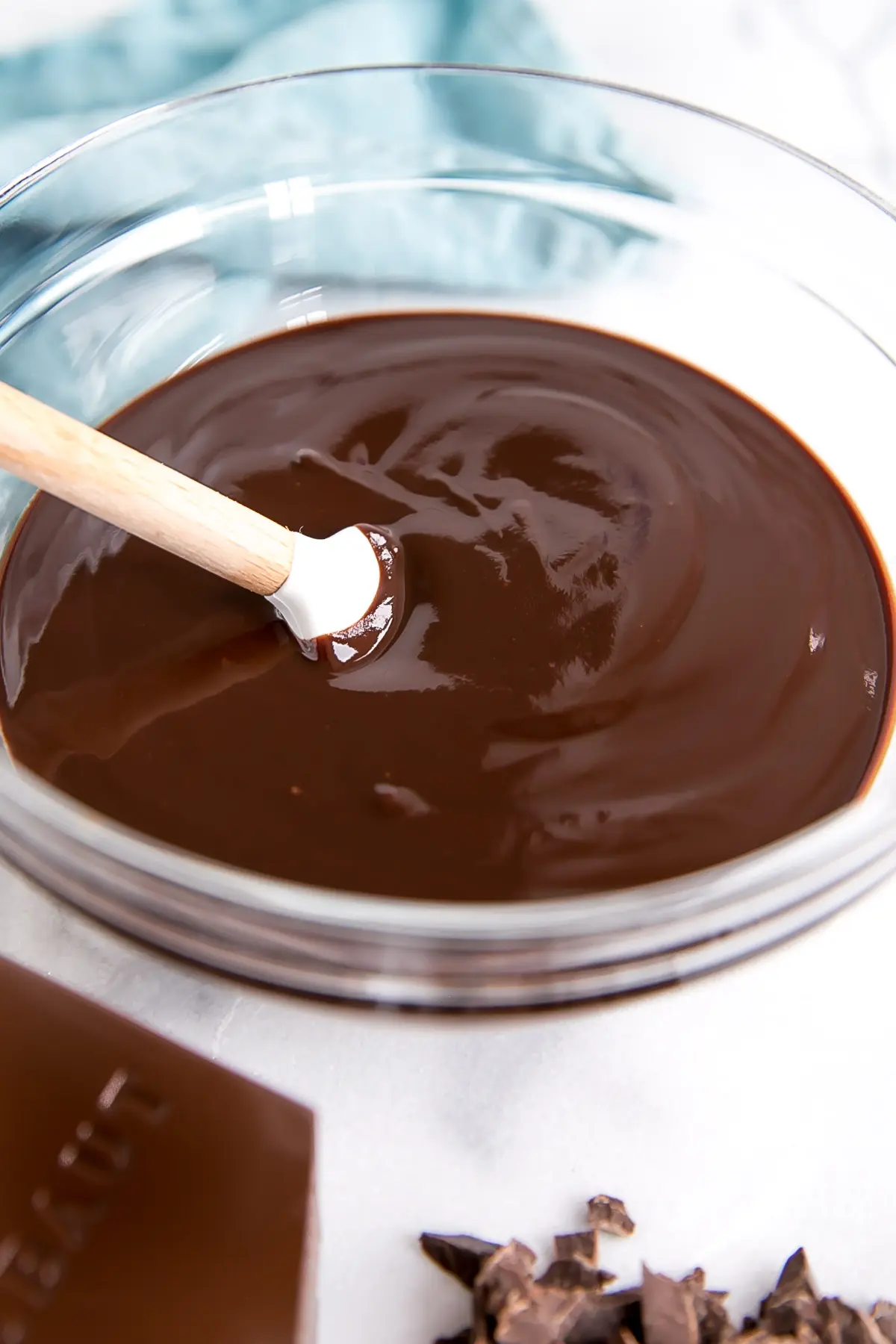 Silky smooth ganache in a bowl.