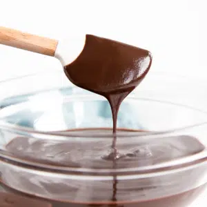 chocolate ganache in a bowl.