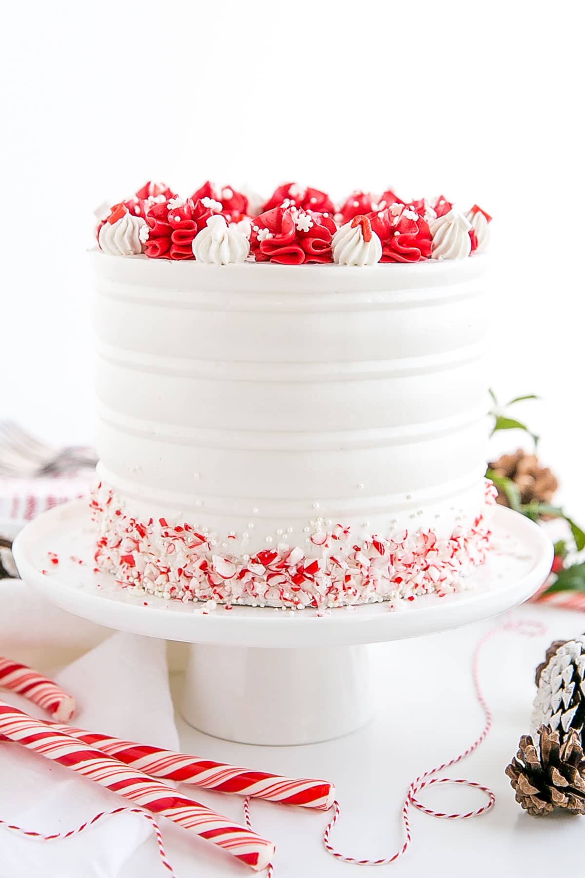 Chocolate Peppermint Cake with White Chocolate Peppermint Buttercream -  Baking with Blondie